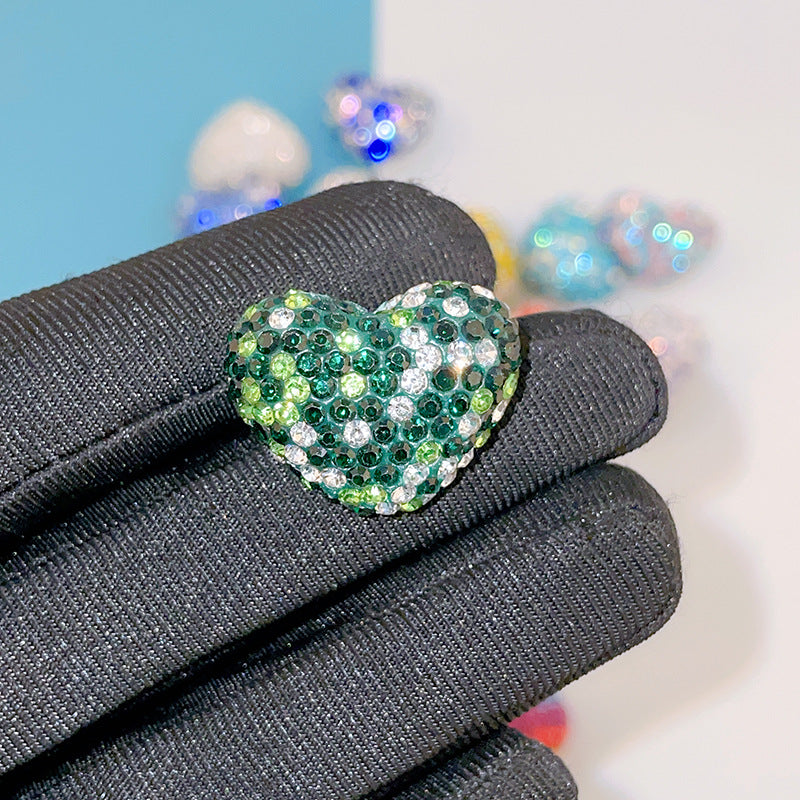 Wholesale Christmas Heart Shaped Colorful Clay Beads